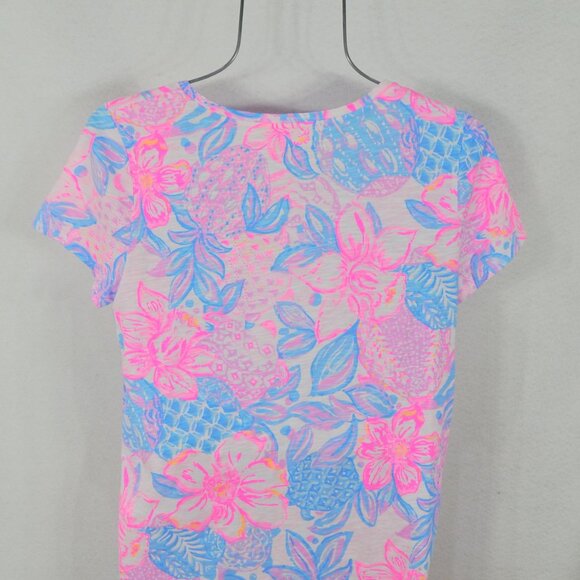 Lilly Pulitzer Women's Etta V-Neck Top Size L Snappy Turtle Pink Top Blouse NWT - Picture 5 of 8